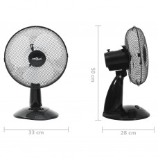 Galda ventilators ar 3 ātrumiem, 30 cm, 40 w, melns