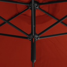 Dubultais saulessargs ar tērauda kātu, 600 cm, sarkanbrūns