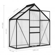 Siltumnīca, antracītpelēks alumīnijs, 1,33 m²