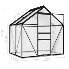 Siltumnīca, antracītpelēks alumīnijs, 2,47 m²