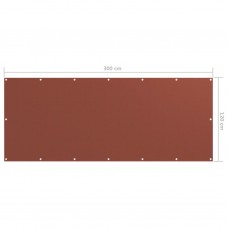 Balkona aizslietnis, 120x300 cm, sarkanbrūns oksforda audums