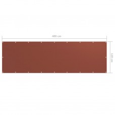 Balkona aizslietnis, 120x400 cm, sarkanbrūns oksforda audums