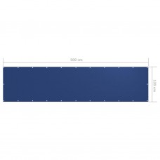 Balkona aizslietnis, 120x500 cm, zils audums