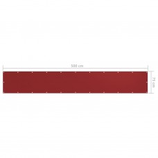 Balkona aizslietnis, 75x500 cm, sarkans audums