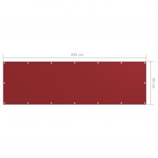 Balkona aizslietnis, 90x300 cm, sarkans audums