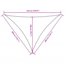 Saulessargs, 3x3x4,24 m, trijstūra forma, bēšs oksforda audums