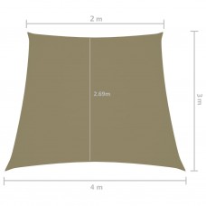 Saulessargs, 2/4x3 m, trapeces forma, bēšs oksforda audums