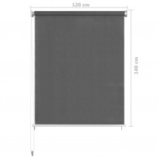 Āra ruļļu žalūzijas, 120x140 cm, antracītpelēkas
