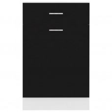 Apakšējais skapītis ar atvilktnēm, melns, 50x46x81,5 cm