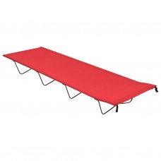 Kempinga gulta, 180x60x19 cm, sarkans oksforda audums