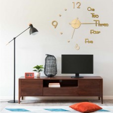 3d sienas pulkstenis, moderns dizains, zelta krāsa, 100 cm, xxl