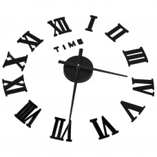 3d sienas pulkstenis, moderns dizains, melns, 100 cm, xxl