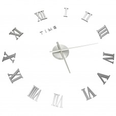 3d sienas pulkstenis, moderns dizains, sudrabains, 100 cm, xxl