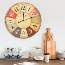 Vintāžas sienas pulkstenis, krāsains, 60 cm