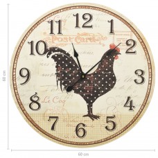 325184 wall clock with chicken design multicolour 60 cm mdf