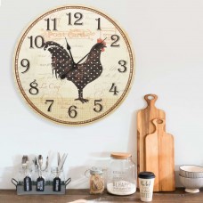 325184 wall clock with chicken design multicolour 60 cm mdf