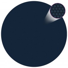 Baseina pārklājs, solārs, peldošs, 210 cm, melns un zils pe