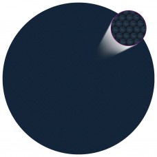 Baseina pārklājs, solārs, peldošs, 250 cm, melns un zils pe