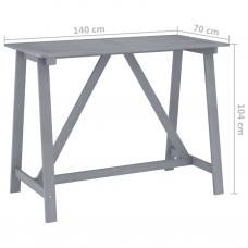 Dārza bāra galds, 140x70x104 cm, pelēks, akācijas masīvkoks