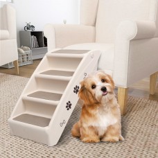 Saliekamas suņu kāpnes, 62x40x49,5 cm, krēmkrāsas