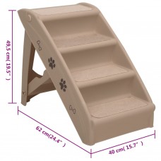 Saliekamas suņu kāpnes, 62x40x49,5 cm, brūnas