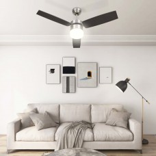 Griestu ventilators ar lampu un pulti, 108 cm, tumši brūns