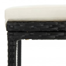Bāra krēsli ar matračiem, 2 gab., melna pe rotangpalma
