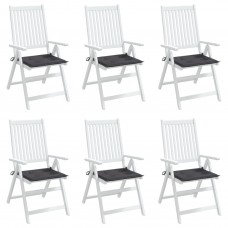 Dārza krēslu spilveni, 6 gab., pelēki, 40x40x3 cm, audums