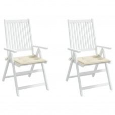 Dārza krēslu spilveni, 2 gab., krēmkrāsas, 40x40x3 cm, audums