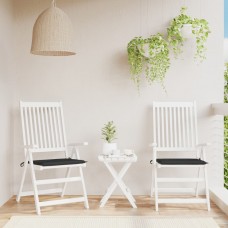 Dārza krēslu spilveni, 2 gab., melni, 40x40x3 cm, audums