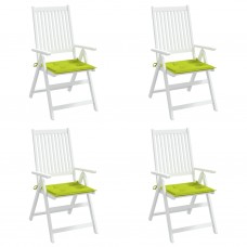 Dārza krēslu spilveni, 4 gab., spilgti zaļi, 40x40x3 cm, audums