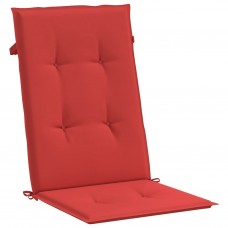 Dārza krēslu spilveni, 6 gab., sarkani, 120x50x3 cm, audums