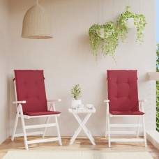 Dārza krēslu spilveni, 2 gab., vīnsarkani, 120x50x3 cm, audums