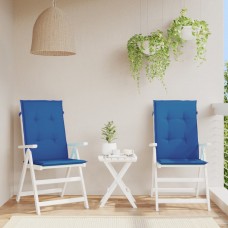 Dārza krēslu spilveni, 2 gab., koši zili, 120x50x3 cm, audums