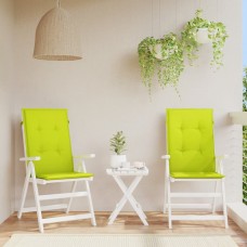 Dārza krēslu spilveni, 2 gb., spilgti zaļi, 120x50x3 cm, audums