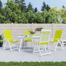 Dārza krēslu spilveni, 4 gb., spilgti zaļi, 120x50x3 cm, audums