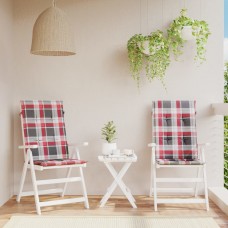Dārza krēslu spilveni, 2 gab., sarkani četrstūri, 120x50x3 cm