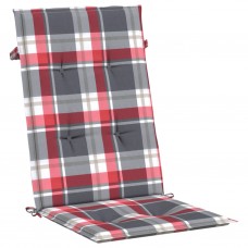 Dārza krēslu spilveni, 4 gab., sarkani četrstūri, 120x50x3 cm