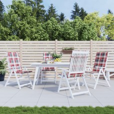 Dārza krēslu spilveni, 4 gab., sarkani četrstūri, 120x50x3 cm