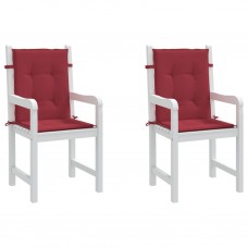 Dārza krēslu spilveni, 2 gab., vīnsarkani, 100x50x3 cm, audums