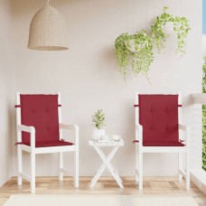 Dārza krēslu spilveni, 2 gab., vīnsarkani, 100x50x3 cm, audums