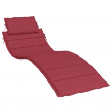 Sauļošanās krēsla matracis, 186x58x3 cm, audums, vīnsarkans