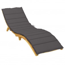 Sauļošanās krēsla matracis, 200x50x3 cm, audums, pelēks
