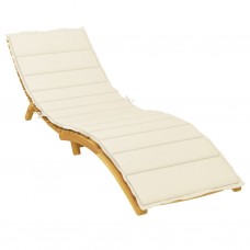 Sauļošanās krēsla matracis, 200x50x3 cm, audums, krēmkrāsas