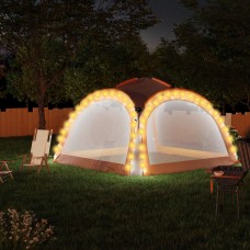 Svinību telts, led, 4 sānu sienas, 3,6x3,6x2,3m, pelēka, oranža