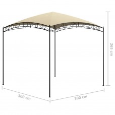 Dārza nojume, 3x3x2,65 m, krēmkrāsas, 180 g/m²