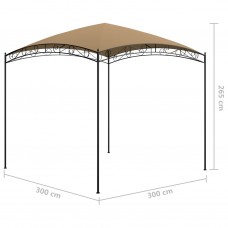 Dārza nojume, 3x3x2,65 m, pelēkbrūna, 180 g/m²