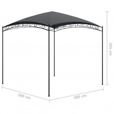 Dārza nojume, 3x3x2,65 m, antracītpelēka, 180 g/m²