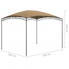 Dārza nojume, 3x4x2,65 m, pelēkbrūna, 180 g/m²