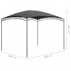 Dārza nojume, 3x4x2,65 m, antracītpelēka, 180 g/m²